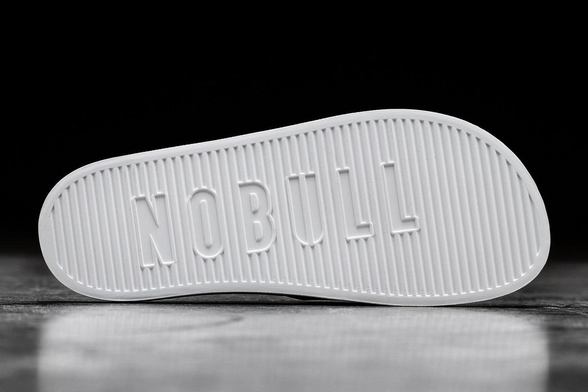 Nobull Men's Slides Black White | Australia (GF8023)